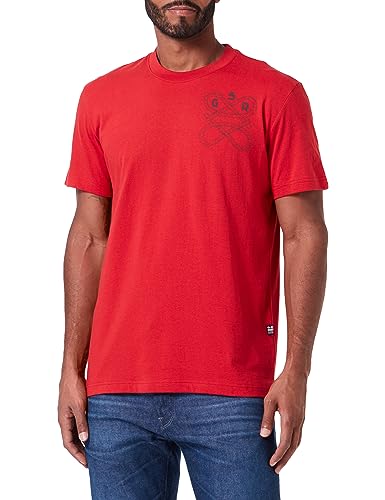 G-STAR RAW Herren Puff print back gr r t, Rot (dk flame D23713-336-8050), S von G-STAR RAW