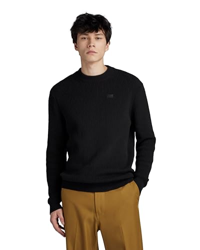 G-Star RAW Herren Pullover Knitted Sweatshirt, Schwarz (dk Black D23930-C868-6484), XXL von G-STAR
