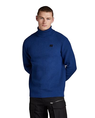 G-STAR RAW Herren Pullover Turtle Knitted, Blau (ballpen blue D24211-C868-1822), L von G-STAR RAW