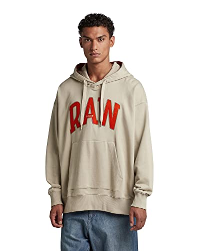 G-STAR RAW Herren RAW University Oversized Hoodie, Beige (spray green D22759-B782-D606), M von G-STAR RAW