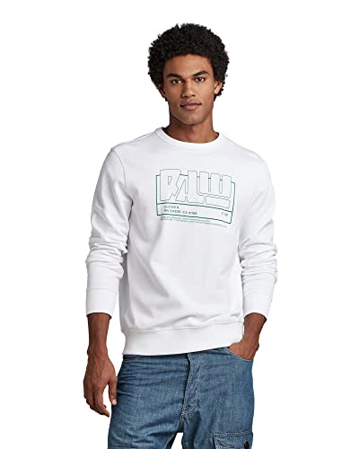 G-STAR RAW Herren RAW. Sweatshirt, Weiß (white D23124-B782-110), XL von G-STAR RAW