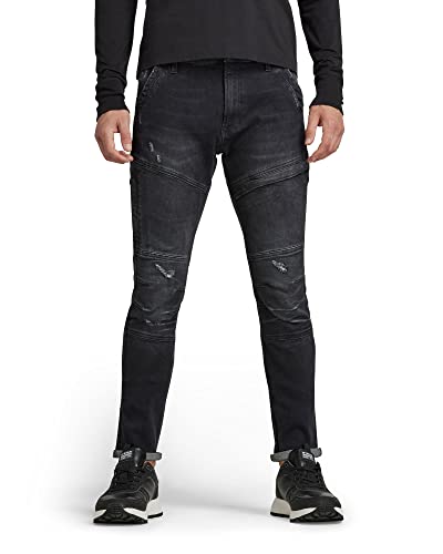 G-STAR RAW Herren Rackam 3D Skinny Fit Jeans, Medium Aged Grey Destroyed, 34 W/32 L von G-STAR RAW
