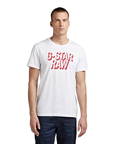 G-STAR RAW Herren Retro Shadow Graphic T-Shirt, Weiß (white D22210-C506-110), XXL von G-STAR RAW