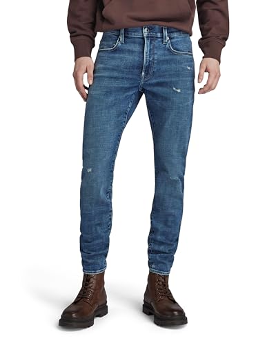 G-STAR RAW Herren Revend FWD Skinny Jeans, Blau (antique faded orinoco blue destroyed D20071-C051-G120), 34W / 30L von G-STAR RAW