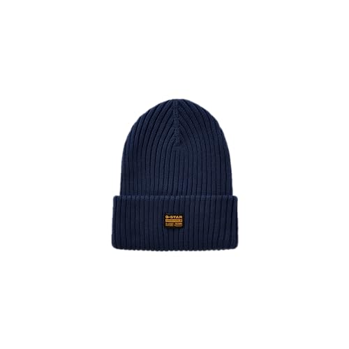 G-STAR RAW Herren Rib knit beanie, Blau (sartho blue D24006-B146-6067), PC von G-STAR RAW