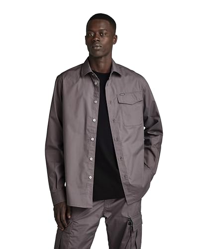 G-STAR RAW Herren Rine Regular Hemd, Grau (rabbit D23561-D308-G077), L von G-STAR RAW