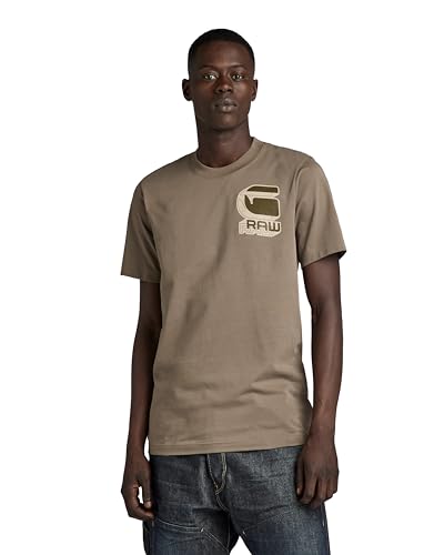 G-STAR RAW Herren Shadow Graphic Slim T-Shirt, Braun (turf D23901-336-273), S von G-STAR RAW