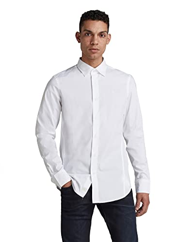 G-STAR RAW Herren Dressed Super Slim Shirt, Weiß (white D17026-C271-110), L von G-STAR RAW