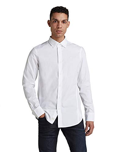 G-STAR RAW Herren Dressed Super Slim Shirt, Weiß (white D17026-C271-110), XXS von G-STAR RAW