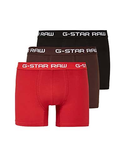 G-STAR RAW Herren Classic Trunk Color 3-Pack, Mehrfarben (dk flame/deep bordeaux/black D05095-2058-8527), XS von G-STAR RAW