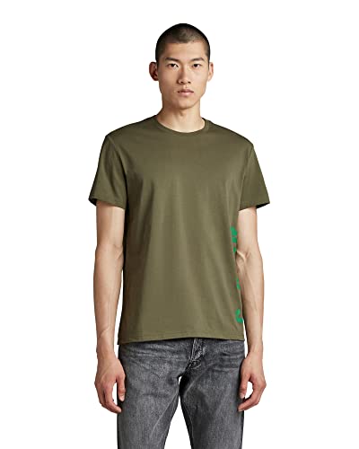 G-STAR RAW Herren Side Stencil T-Shirt, Grün (shadow olive D22780-336-B230), L von G-STAR RAW