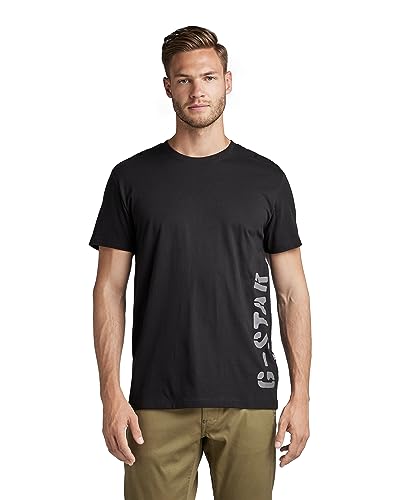 G-STAR RAW Herren Side Stencil T-Shirt, Schwarz (dk black D22780-336-6484), XL von G-STAR RAW