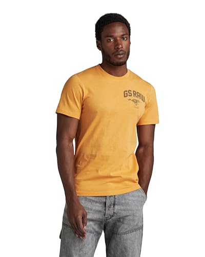 G-STAR RAW Herren Skeleton Dog Chest Graphic Slim T-Shirt, Orange (golden nugget D24424-C372-G281), S von G-STAR RAW