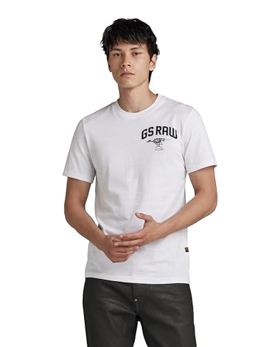 G-STAR RAW Herren Skeleton Dog Chest Graphic Slim T-Shirt, Weiß (white D24424-C372-110), XL von G-STAR RAW