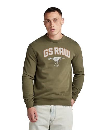 G-STAR RAW Herren Skeleton Dog Graphic Sweatshirt, Grün (shadow olive D24413-D562-B230), M von G-STAR RAW