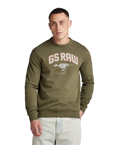 G-Star RAW Herren Skeleton Dog Graphic Sweatshirt, Grün (Shadow Olive D24413-D562-B230), M von G-Star RAW