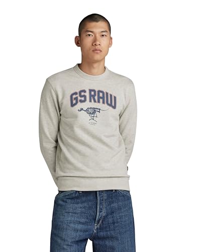 G-STAR RAW Herren Skeleton Dog Graphic Sweatshirt, Mehrfarben (milk htr D24413-D562-971), L von G-STAR RAW