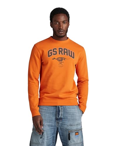 G-STAR RAW Herren Skeleton Dog Graphic Sweatshirt, Orange (orange D24413-D562-1018), XXL von G-STAR RAW