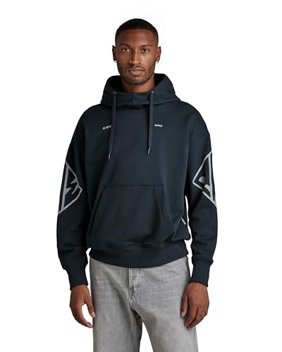 G-STAR RAW Herren Sleeve Graphics Oversized Hoodie, Blau (salute D22321-A613-C742), M von G-STAR RAW