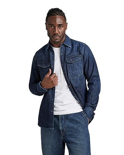 G-Star Herren Dakota Slim Hemd, Blau (Worn in deep sea D23616-D252-G133), XS von G-Star Raw