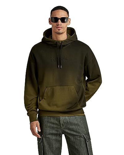 G-STAR RAW Herren Spray autograph hdd loose sweat, Grün (dark olive sprayed D23492-B782-G244), L von G-STAR RAW