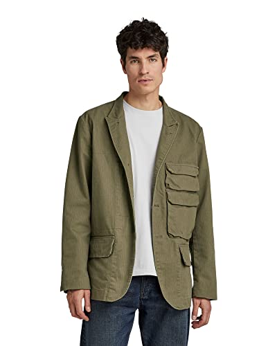 G-STAR RAW Herren Stacked Pocket Blazer, Grün (dark olive D20658-C893-C744), S von G-STAR RAW