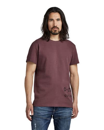 G-STAR RAW Herren Stencil Front Back Graphic T-Shirt, Purpur (vineyard wine D22382-C336-D303), S von G-STAR RAW