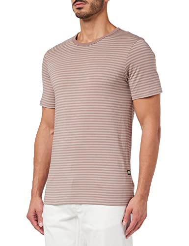 G-STAR RAW Herren Stripe Slim T-Shirt, Mehrfarben (dumic/chocolate berry stripe D22778-C339-D956), L von G-STAR RAW