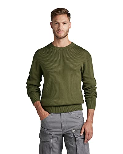 G-STAR RAW Herren Swiss Army Woven Knitted Pullover, Grün (shadow olive D22812-C560-B230), L von G-STAR RAW