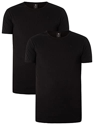 G-STAR RAW Herren Basic T-Shirt 2-Pack, Schwarz (black D07205-124-990), L von G-STAR RAW