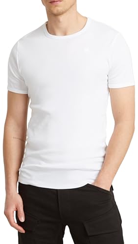 G-Star Herren Base T-Shirt 2-Pack, Weiß (White D07205-124-110), XS von G-STAR RAW