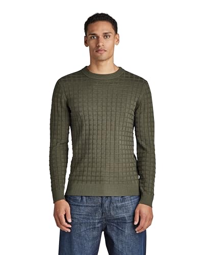 G-STAR RAW Herren Table Knitted Pullover, Grün (dk bronze green D22348-D167-6059), L von G-STAR RAW