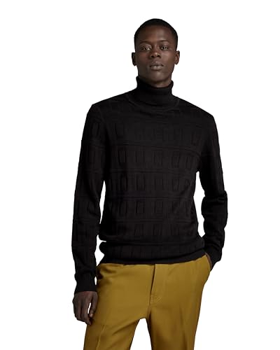 G-Star RAW Herren Table Structure Turtle Knitted Pullover, Schwarz (dk Black D23934-D167-6484), M von G-Star RAW