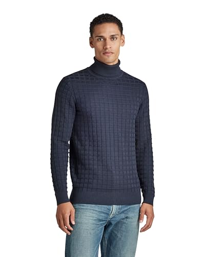 G-STAR RAW Herren Table Turtle Knitted Pullover, Blau (salute D22527-D167-C742), XS von G-STAR RAW