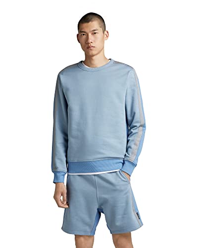 G-STAR RAW Herren Tape Color Block Sweatshirt, Mehrfarben (lake/deep wave D22726-C988-D837), S von G-STAR RAW