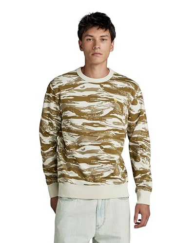 G-Star RAW Herren Tiger Camo Sweatshirt, Mehrfarben (Whitebait Tiger camo D24415-C782-G402), L von G-STAR