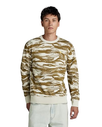 G-STAR RAW Herren Tiger Camo Sweatshirt, Mehrfarben (whitebait tiger camo D24415-C782-G402), L von G-STAR RAW