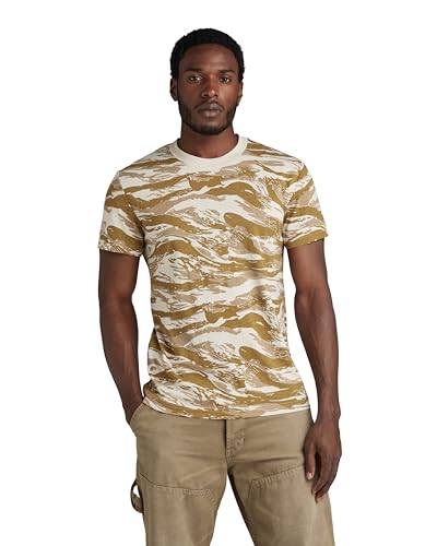 G-Star RAW Herren Tiger Camo T-Shirt, Mehrfarben (Whitebait Tiger camo D24421-C334-G402), S von G-Star RAW