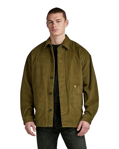 G-STAR RAW Herren Timber Relaxed Overshirt, Grün (dark olive D23666-D405-C744), M von G-STAR RAW