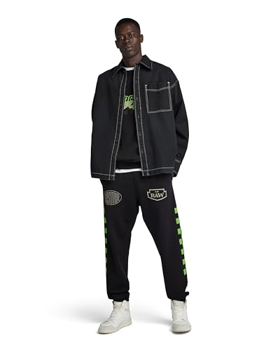 G-STAR RAW Men's Overshirts Unisex Boxy Fit Shirt, Schwarz (worn in blade D23007-D304-D909), S von G-Star RAW