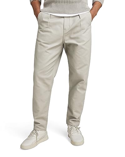 G-STAR RAW Herren Unisex Pleated Chino Relaxed, Grau (Elephant Skin D20147-D190-G106), 32W / 32L von G-STAR RAW