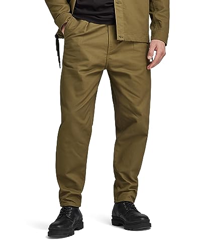 G-STAR RAW Herren Unisex Pleated Chino Relaxed, Grün (dark olive D20147-D190-C744), 28W / 30L von G-STAR RAW