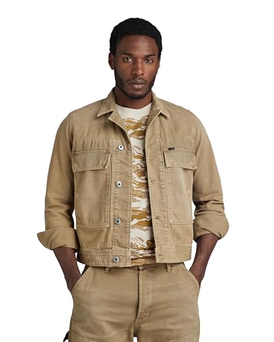 G-STAR RAW Herren Utility Flap Pocket Jacke 2.0, Beige (renaissance faded sand gd D24762-D491-G554), M von G-STAR RAW