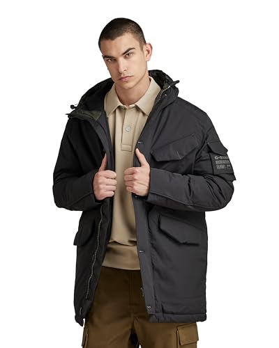 G-STAR RAW Herren Vodan Padded Hooded Parka, Schwarz (dk black D22713-D419-6484), L von G-STAR RAW