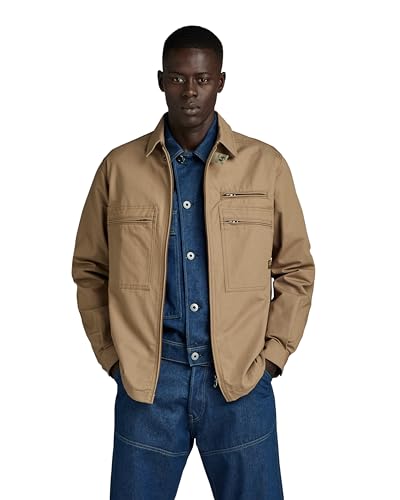 G-STAR RAW Herren Waka Overshirt, Braun (dk fawn D24295-D213-7172), L von G-STAR RAW