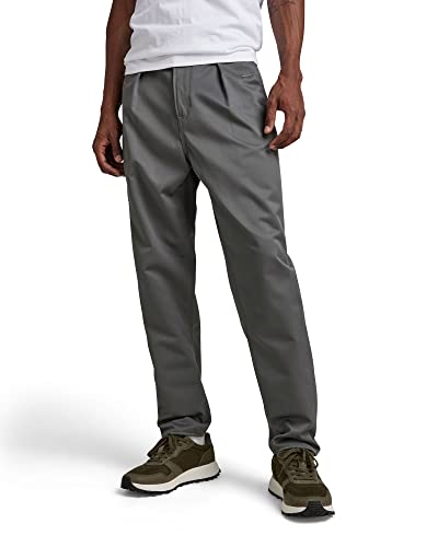 G-STAR RAW Herren Unisex Pleated Chino Relaxed, Grau (granite D20147-C657-1468), 28W / 30L von G-STAR RAW