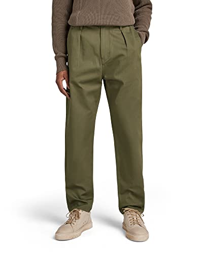 G-STAR RAW Herren Unisex Pleated Chino Relaxed, Grün (shadow olive D20147-C900-B230), 29W / 32L von G-STAR RAW