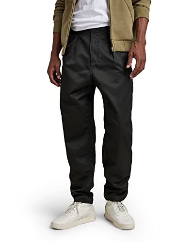 G-STAR RAW Herren Unisex Pleated Chino Relaxed, Schwarz (dk black D20147-C657-6484), 30W / 32L von G-STAR RAW