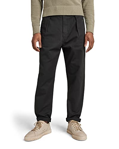 G-STAR RAW Herren Unisex Pleated Chino Relaxed, Schwarz (dk black D20147-C900-6484), 28W / 32L von G-STAR RAW