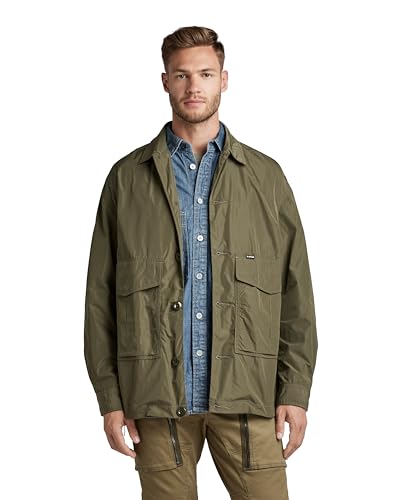 G-STAR RAW Herren Worker Oversized Overshirt, Grün (shadow olive D22924-D296-B230), L von G-STAR RAW